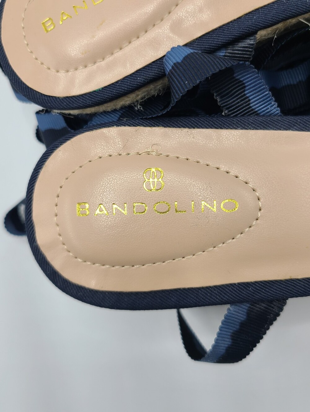Bandolino Nestle 2 Blue Ribbon Espadrille Wedge Sandals Lace Up Ankle Tie 8.5 - Picture 12 of 15
